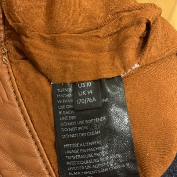 FREE PEOPLE Midnight Magic faux leather mini skirt in cognac. Size 10. - Picture 14 of 14